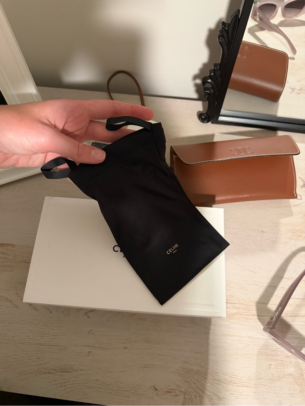 Celine Mauve Cat-Eye Sunglasses with Brown Case - Picture 6 of 12